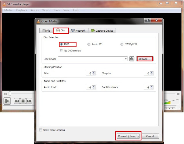 Rip dvd using vlc media player windows 10