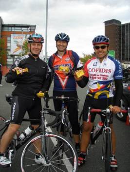 Soreen at the finish line with the Tour of Britain Soreen