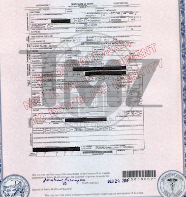 The GQN: Brittany Murphy's Death Certificate