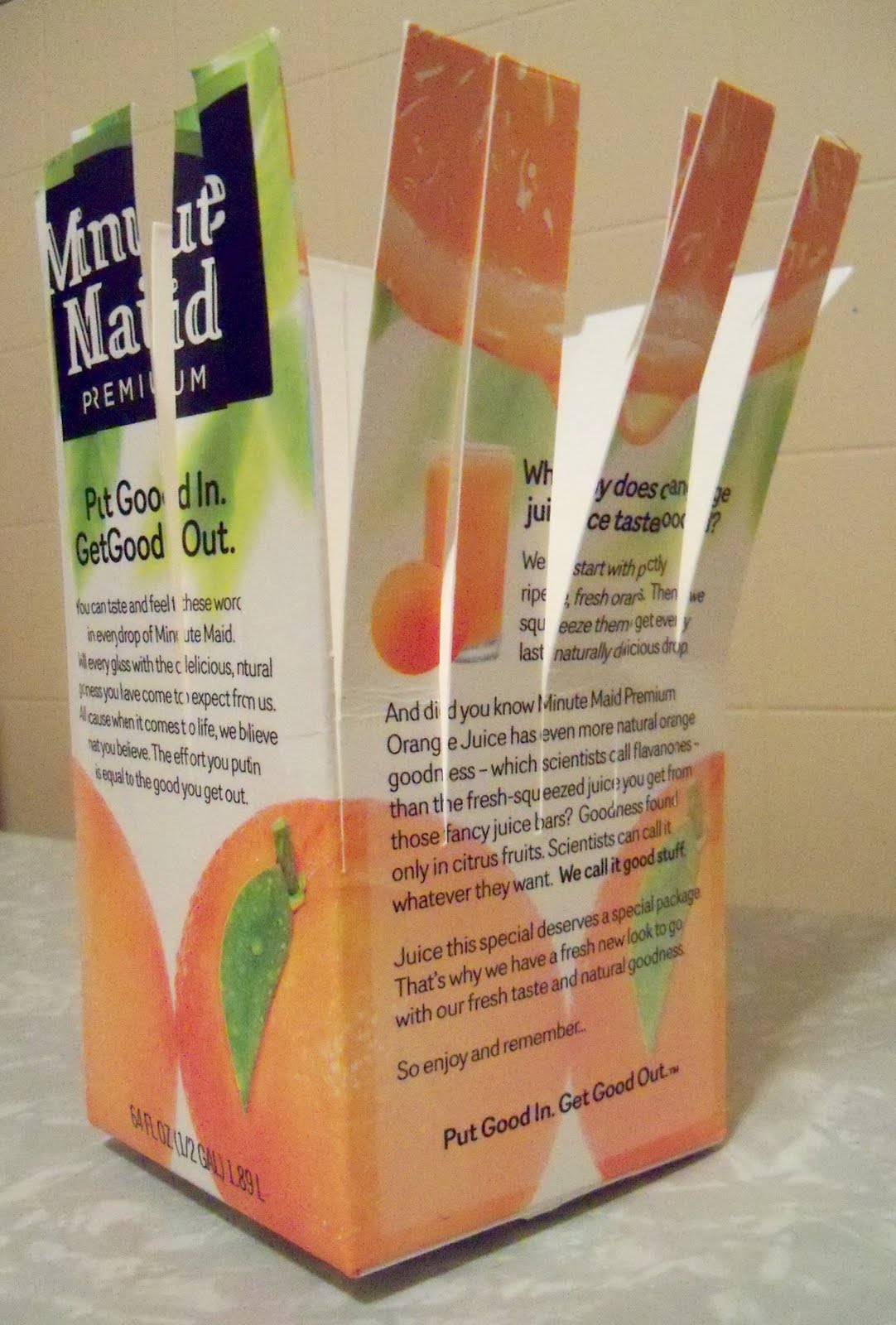 Crafting with Recyclables Juice Carton Photo and Card Display