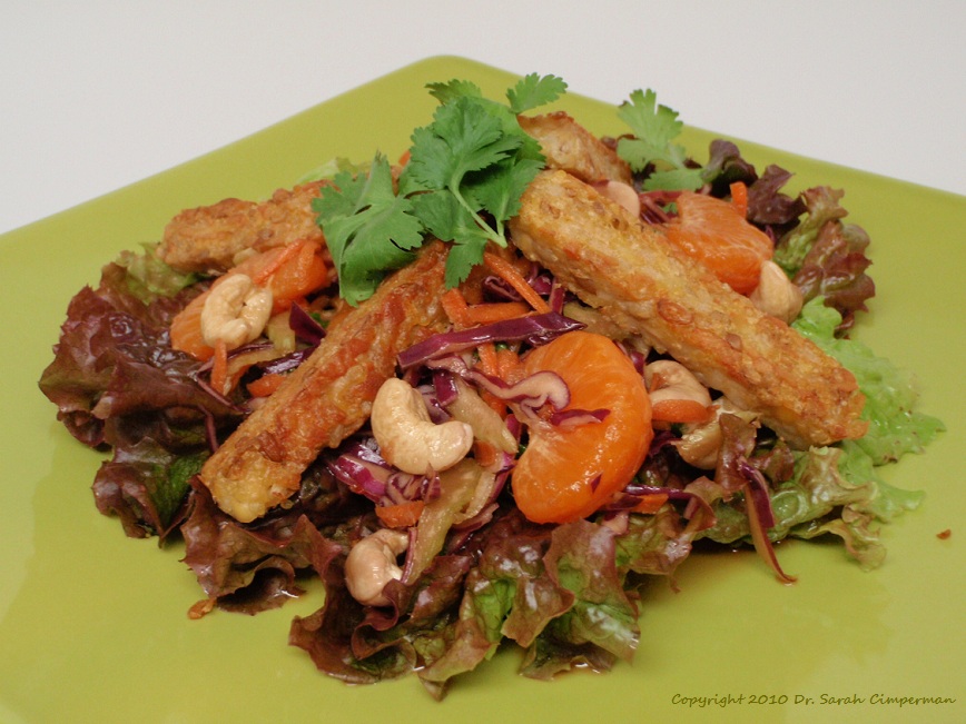 Asian Salad with Tempeh and Tamari Vinaigrette