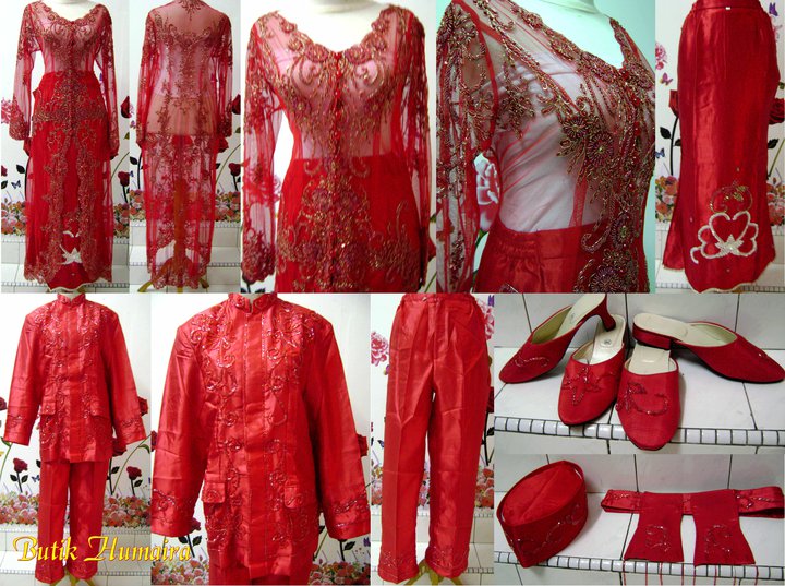 kebaya pernikahan jawa merah