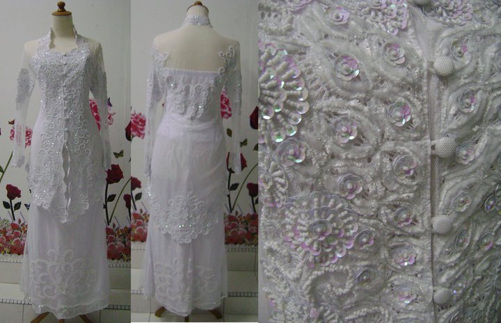 baju kebaya putih pengantin