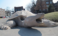 front view of turtle sculpture