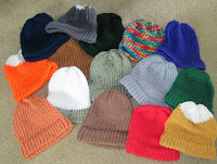 hats knitted on a loom 