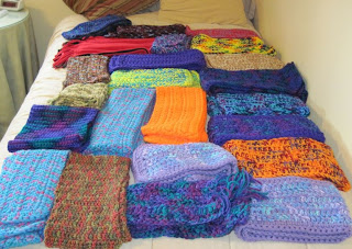 crocheted scarves