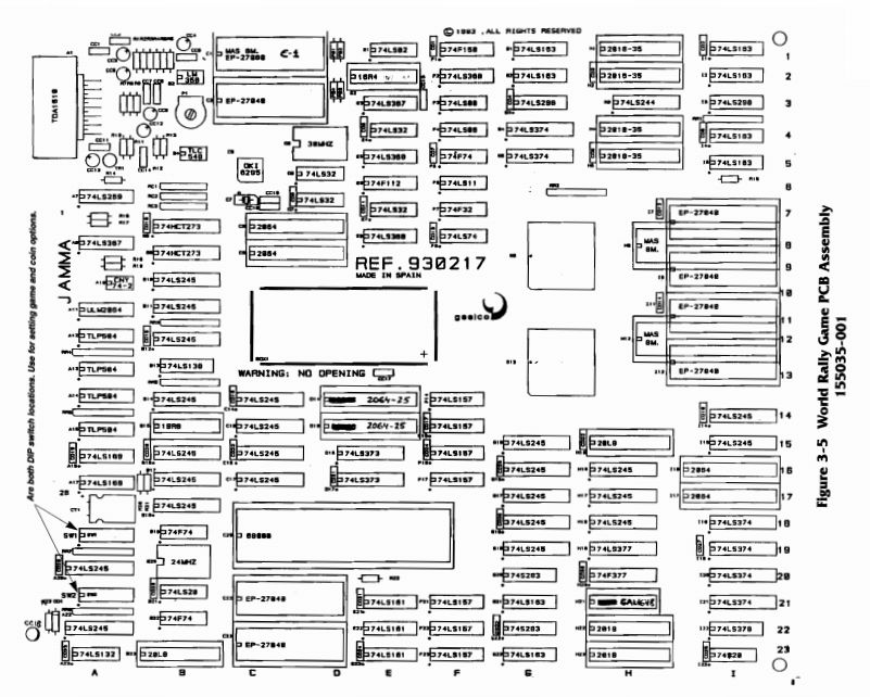 Random Arcade Shit: World Rally Championship PCB - Gaelco 1993