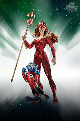 DC Direct Blackest Night Series 7 - Red Lantern Mera with Red Lantern Dex-Star Action Figure