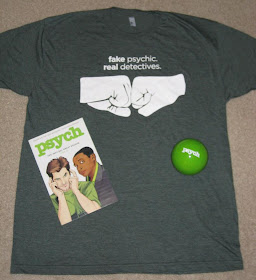 San Diego Comic Con 2009 Exclusive Psych Comic Book, 'Fake Psychic, Real Detectives' T-Shirt and Green Magic 8 Ball