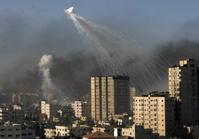 white phosphorus bombs dropped by IDF over gaza