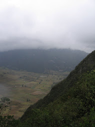 The fog rolling into the crater