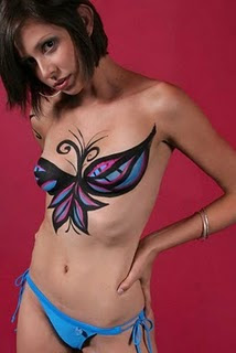 Butterfly Body Painting in Fashion Show