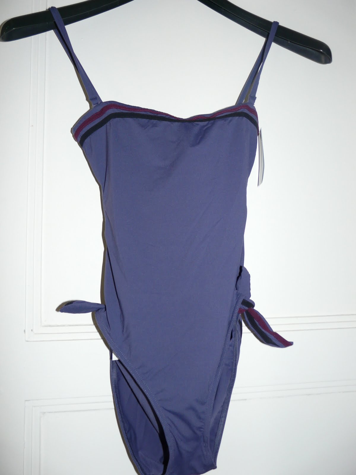 Plus Haut maillot bain triangle noir blanc imprimé tourbillons