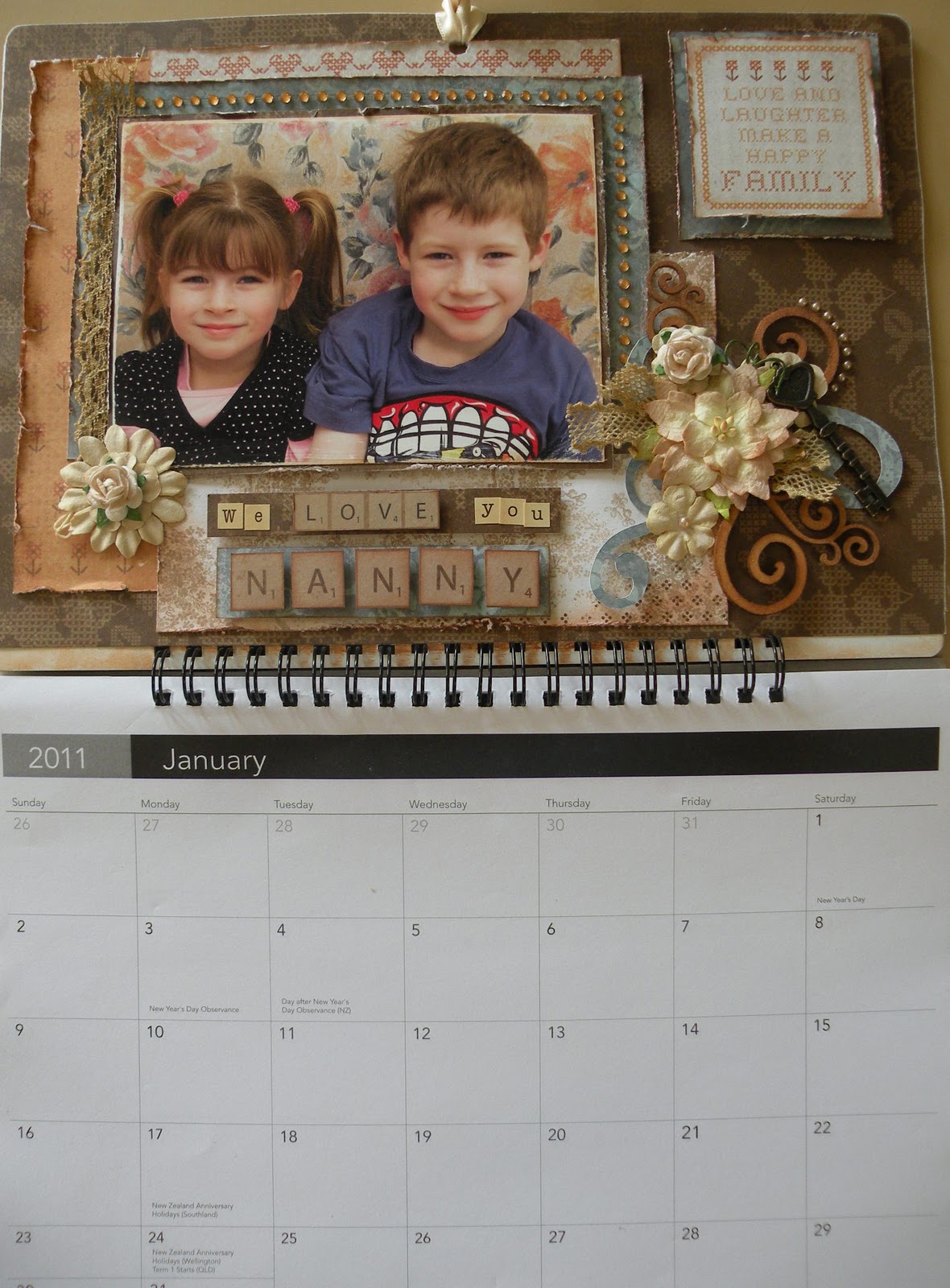 Artfull Crafts Shirl's homemade gift Calender