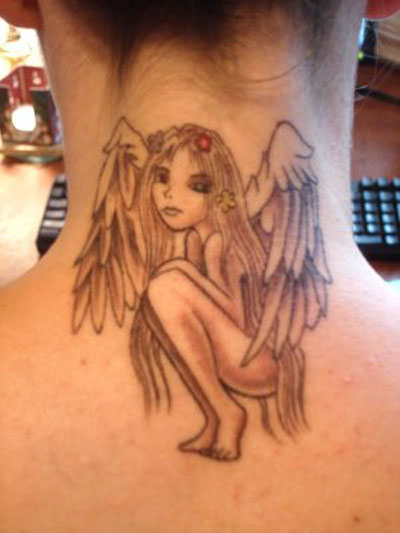 small angel wing tattoos design