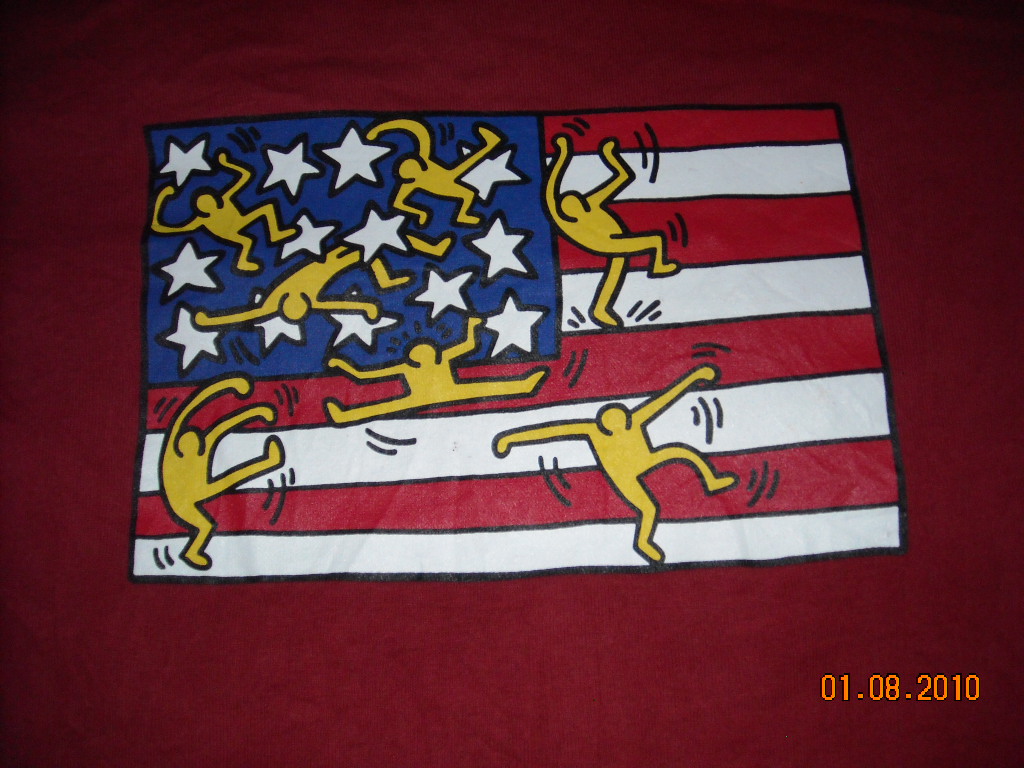 keith haring flag shirt
