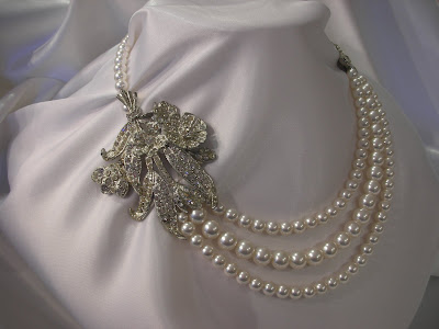 Everything But The Dress: Pearl & Vintage Crystal Necklaces