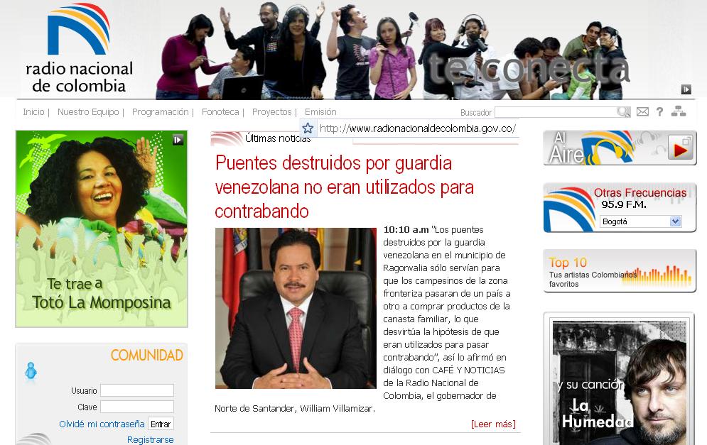 Colombia Radio Nacional de Colombia Nuevo Diseño de su pagina web
