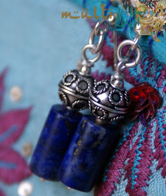kolczyki etno lapis lazuli srebro