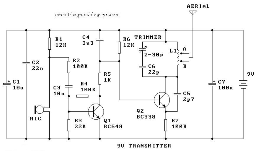 Circuit Diagram: 9V FM Radio Transmitter circuit diagram