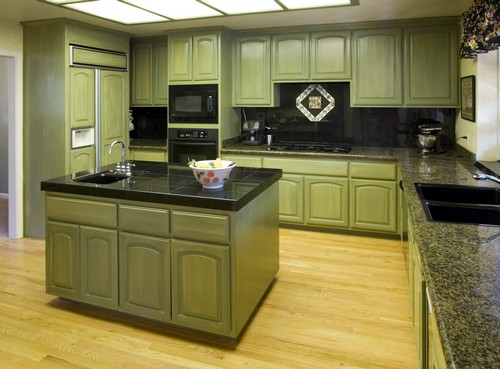 Kitchen Design Green Picking a shade such as this green is a brave move