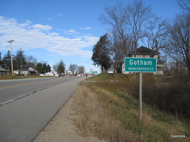 Beyond Coon Rock Gotham Wisconsin....But I didn't see Batman anywhere