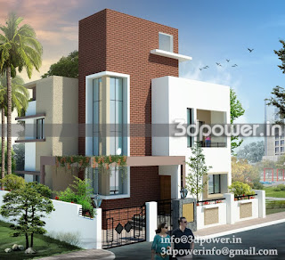 "3d rendering of small bungalow"