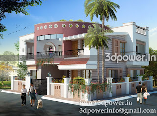 "exterior rendering bungalow with a modern elevation"