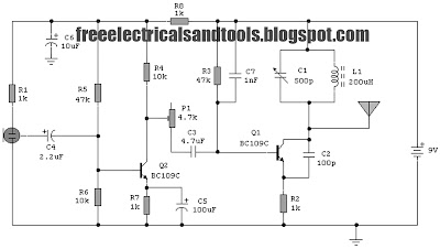 diagram circuit: The AM Transmitter Circuit for 500 KHz to ...