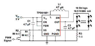 Free Schematic Diagram: Backlight Driver for WLED Display Circuit