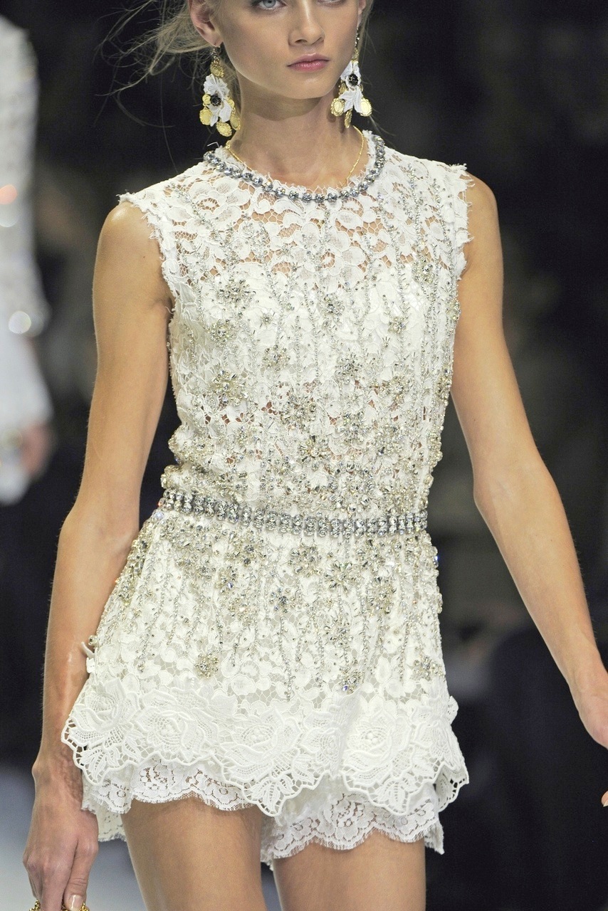 Billionaires Lounge Most Beautiful Dolce Gabbana Dresses (SS2011) White Lace and Crystals Billionaires Lounge Most Beautiful Dolce Gabbana Dresses (SS2011) White Lace and Crystals