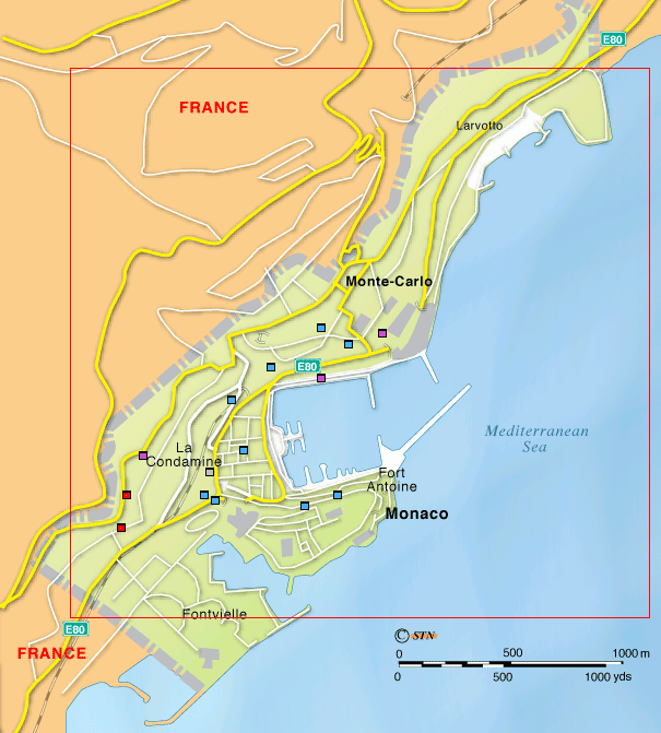 Монако карта мира на карте