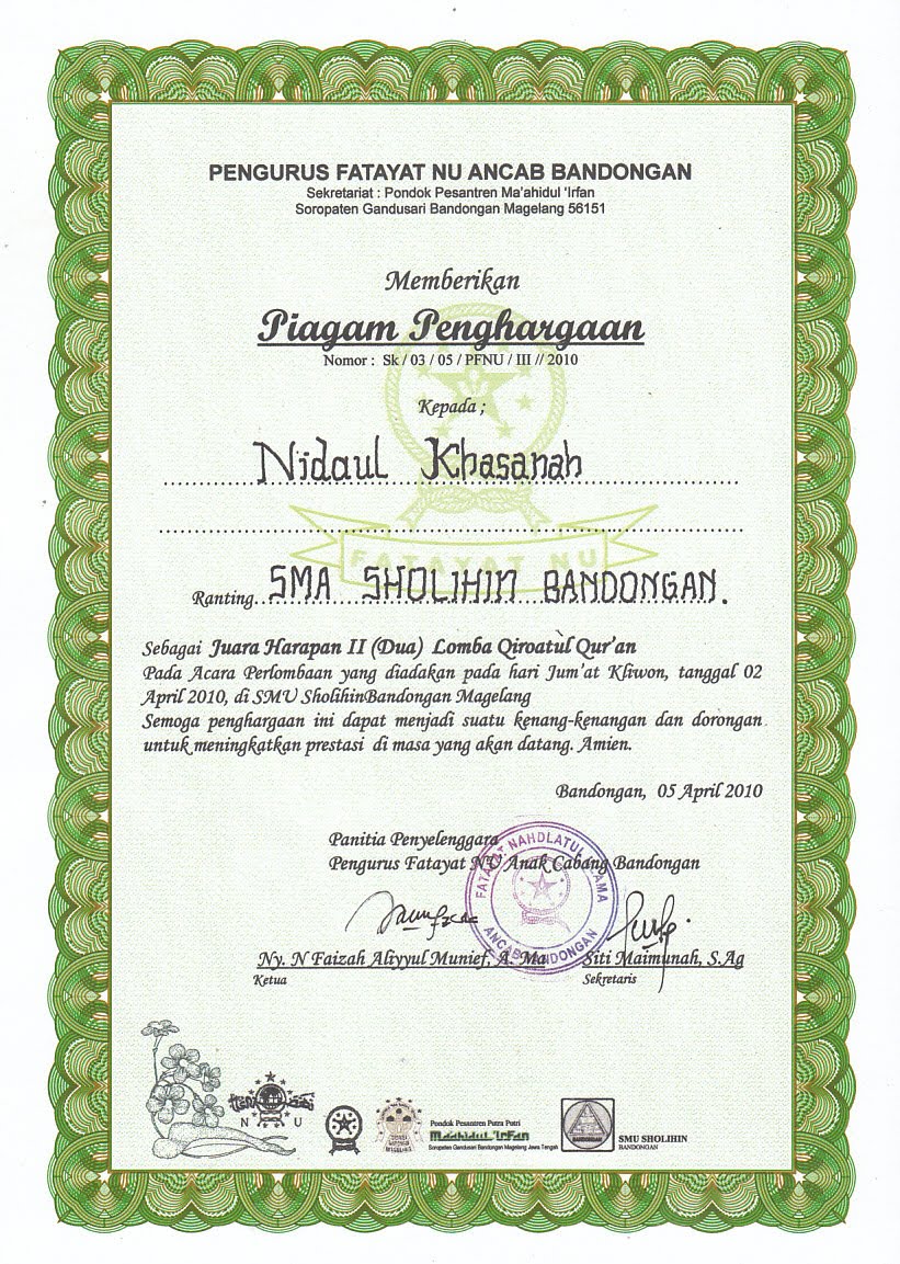 Contoh Surat Undangan Fatayat Nu