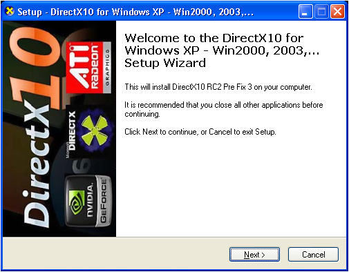 instalowanie directx na XP