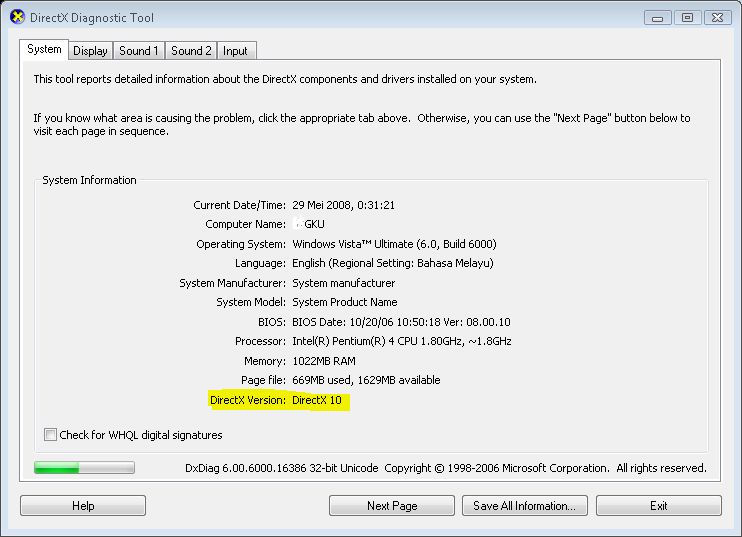 Как запустить на directx 9