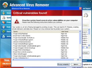 rimuovere falsi antivirus