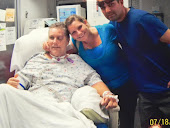 My Dad sitting up at the nurses station on Sunday, July 18th