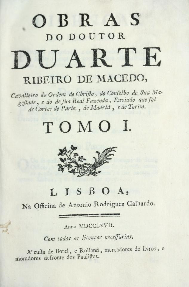 ARQUIVO HISTÓRICO (Madeira): Obras de doutor Duarte Ribeiro de Macedo ...