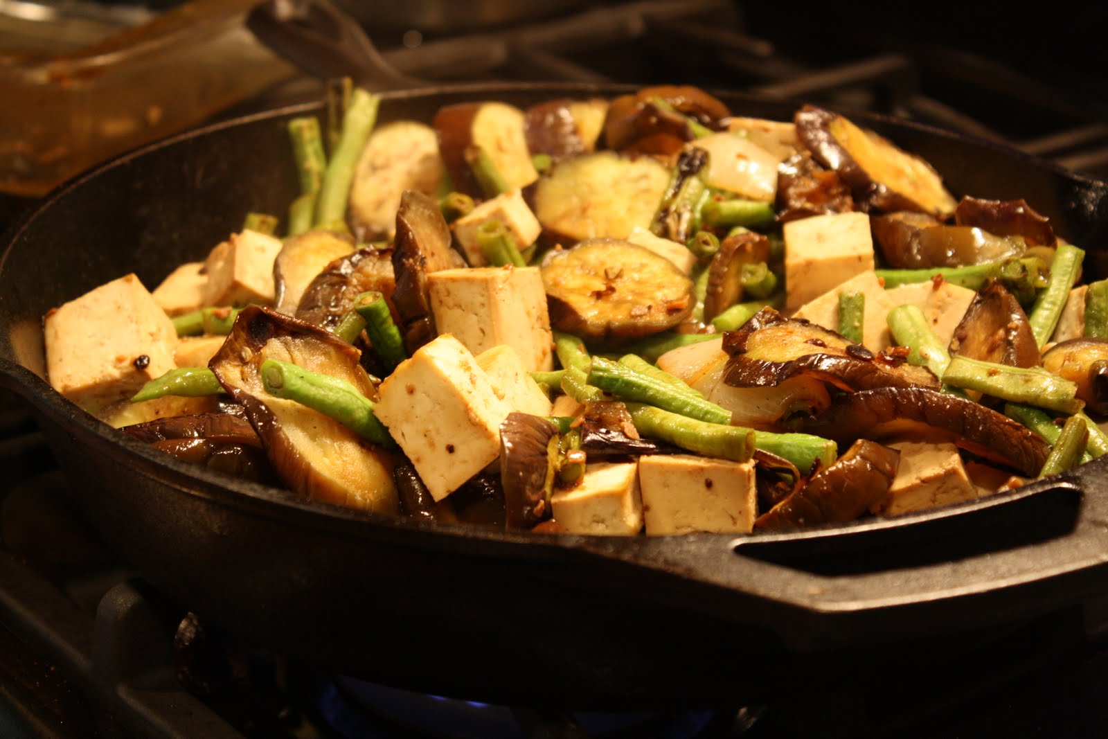 Green Eggs and A Plan We Made Tofu and Eggplant in Black Bean Sauce