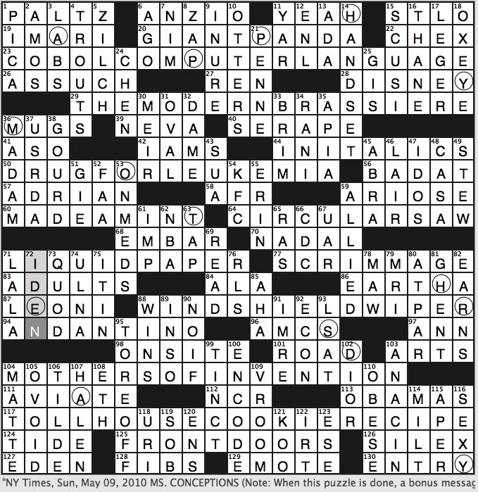 OOPS, sorry for the crossword blunder