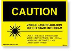 FIBER OPTICS LASER WARNING SIGN