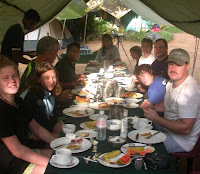 Breakfast at campsite