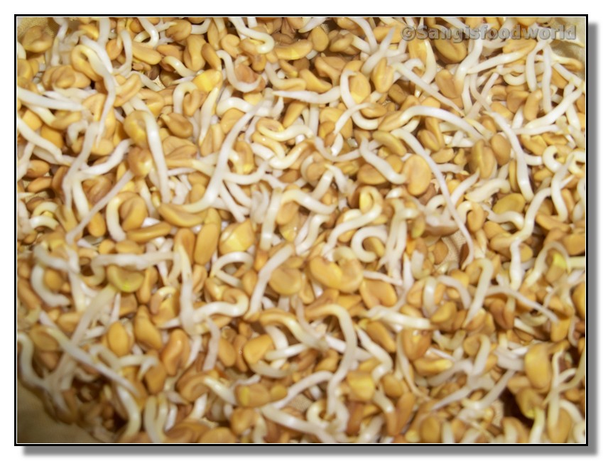 Sangi's Food World Fenugreek sprouts and sweet corn pulav