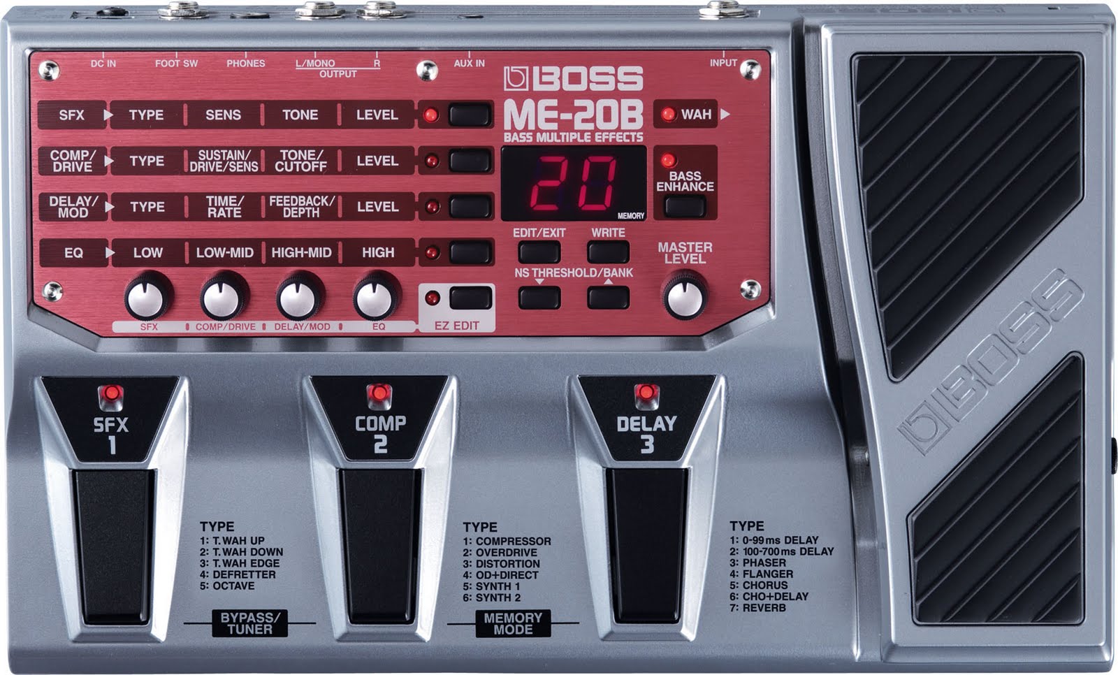 BOSS ME20B Bass MultiEffect Pedal
