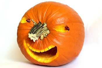 Very scary pumpkin with a Dick Cheney grin © Cornelia Schaible