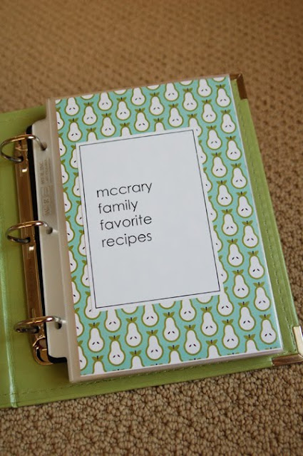 All Things Simple Family Favorites Recipe Book Choose One Pattern For Each Of Your Categories In The Table Contents Punch A 1 Circle And Adhere Right Over On Template