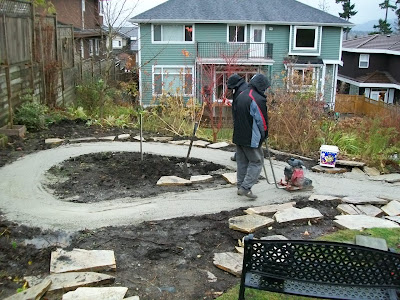 Base for the flagstone path