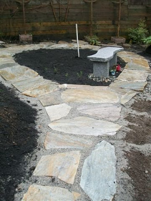 Completed flagstone path