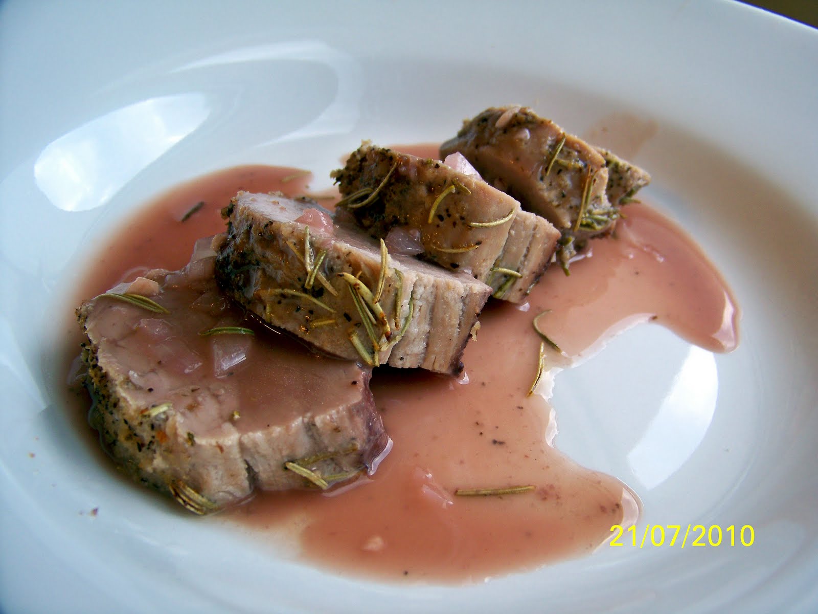 Kitchen Adventures Rosemary Pork Tenderloin with Red Wine Sauce