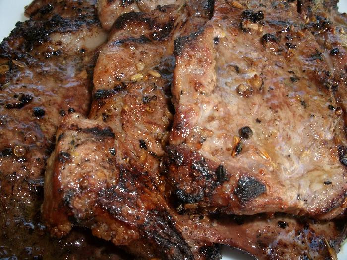 Vanilla Rocks Sirloin Steak with Red Wine Marinade